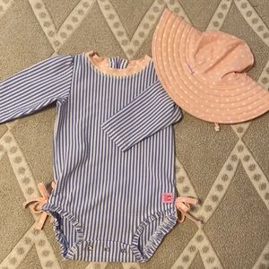 Rufflebutts swimsuit with hat included